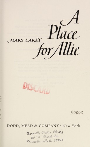 A place for Allie by Mary Carey