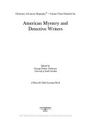 American Mystery and Detective Writers by George Parker Anderson