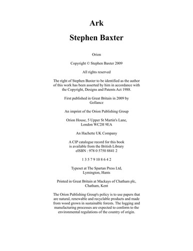 Ark by Stephen Baxter