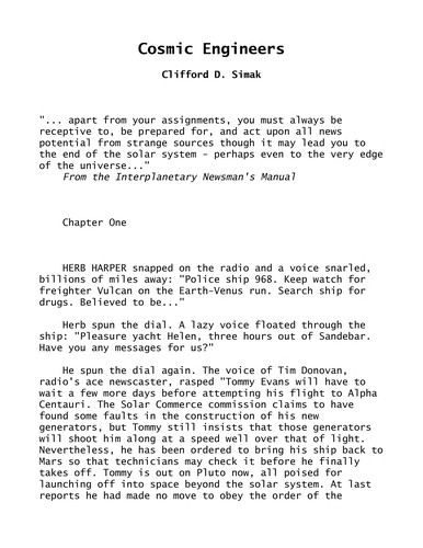 Cosmic engineers by Clifford D. Simak