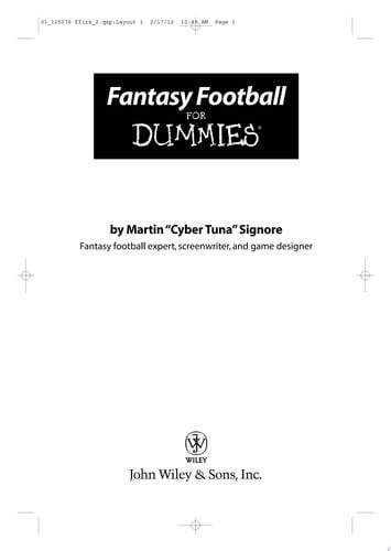 Fantasy Football For Dummies by Martin Signore