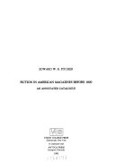 Fiction in American Magazines Before 1800 by Edward W. R. Pitcher