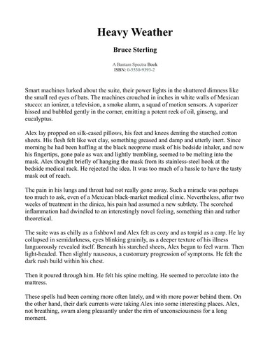 Heavy weather by Bruce Sterling