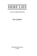 Here Lies by Eric Ambler