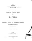 Joint Volumes of Papers Presented to the Legislative Council and Legislative Assembly by New South Wales. Parliament
