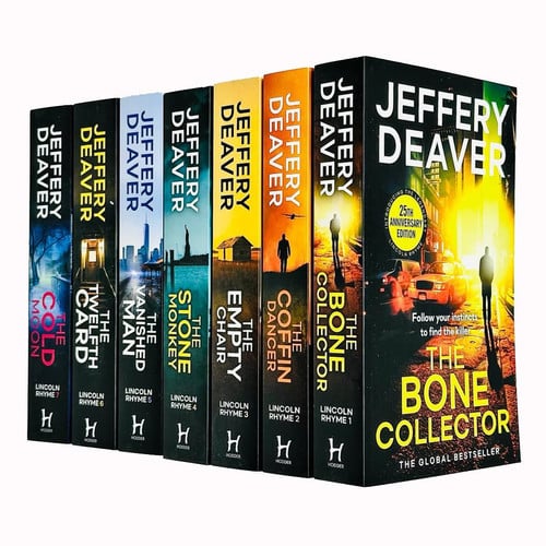 Lincoln Rhyme Thrillers Series Books 1 - 7 Collection Set by Jeffery Deaver (Bone Collector, Coffin Dancer, Empty Chair, Stone Monkey, Vanished Man, Twelfth Card & Cold Moon) by Jeffery Deaver