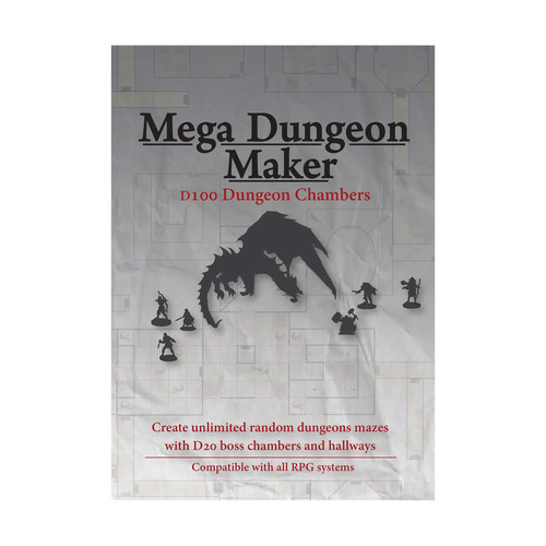 Mega Dungeon Maker D100 Dungeon Chambers for Fantasy Roleplaying Games (RPG) DnD 5e and More by Justin Sirois