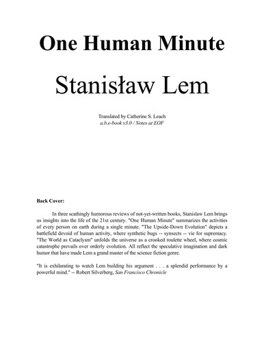 One Human Minute by Stanisław Lem