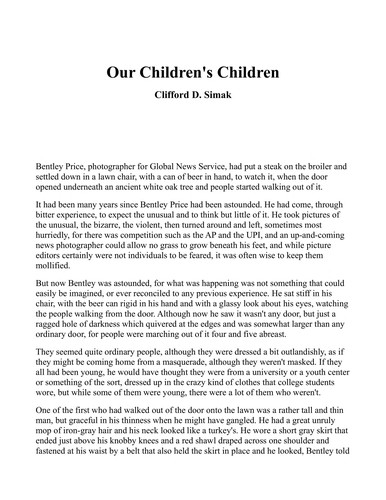 Our children's children by Clifford D. Simak