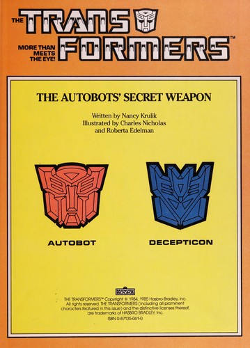 The Autobots' secret weapon by Nancy E. Krulik