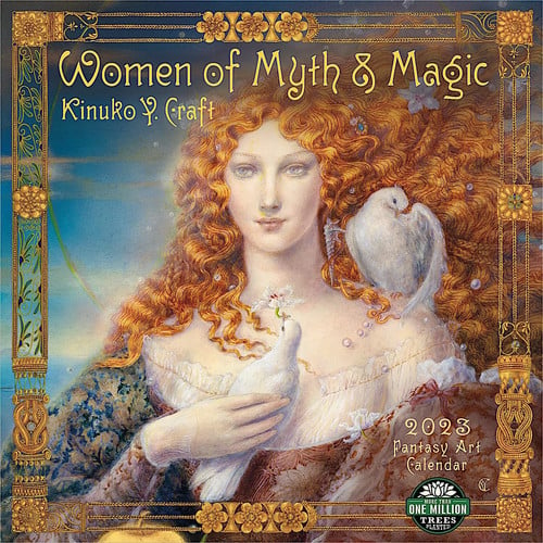 Women of Myth & Magic 2023 Fantasy Art Wall Calendar by Kinuko Craft | 12" x 24" Open | Amber Lotus Publishing by Kinuko Y. Craft