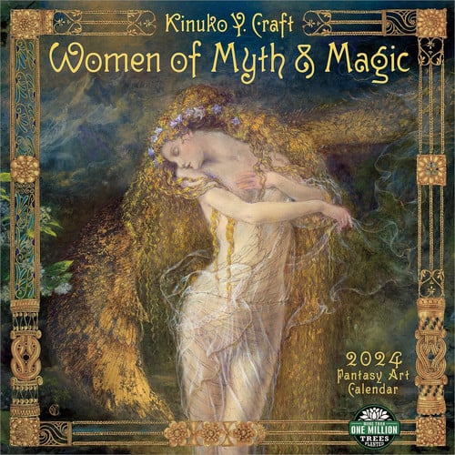 Women of Myth & Magic 2024 Fantasy Art Wall Calendar by Kinuko Craft | 12" x 24" Open | Amber Lotus Publishing by Kinuko Y. Craft